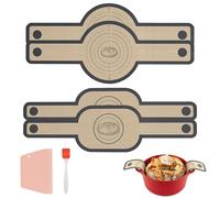 Esterilla de silicona para horno holandés, Tapete de Silicona para Horno con espátula y pincel, alfombrilla de silicona para horno holandés, Ideal para Pan/Pizza (Redondo y Ovalado)