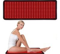 Esterilla De Terapia De Luz Roja De 5 Velocidades Y 360 LED,Infrarroja Cercana,Diseñada para Terapia De Cuerpo Completo,Controlador Multifuncional(Size:100 * 55cm,Color:Black)