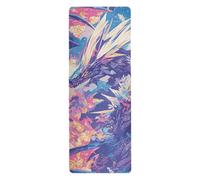 Esterilla de yoga con diseño de dragón divino azul con correa impresa para el hogar, antideslizante, antideslizante, toalla de yoga con bolsa para llevar tapete para ejercicio, 71 x 26 pulgadas