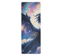 Esterilla de yoga con diseño de dragón divino morado de dibujos animados para pilates, antideslizante, antideslizante, toalla y bolsa para ejercicio, 180 x 66 cm