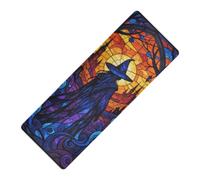 Esterilla de yoga con estampado de bruja mística en vitrales de Halloween de 1 mm de grosor para mujer, antideslizante, con bolsa para llevar tapete para ejercicio, 71 x 26 pulgadas