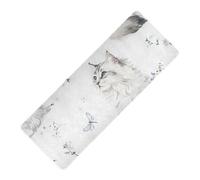 Esterilla de yoga con estampado de gatos American Curl con bolsa de goma natural antideslizante, grosor de 1 mm con funda de bolsa de yoga para ejercicio de 71 x 26 pulgadas para suelo