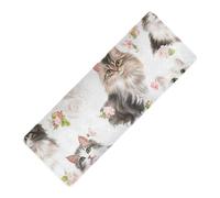 Esterilla de yoga con estampado de gatos American Curl con bolsa de transporte de goma natural antideslizante, grosor de 1 mm con bolsa de yoga para ejercicio de 71 x 26 pulgadas para gimnasio en casa