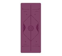 Esterilla de yoga de goma antideslizante con líneas guía de postura, gruesa y reductora de ruido (morado)