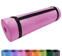Esterilla de yoga de lujo antideslizante y acolchada, correa de transporte extra gruesa, 15 mm, con asa para el hogar y el exterior, también como esterilla para dormir o camping, 180 x 60,5 cm (rosa)
