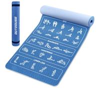 Esterilla de yoga ejercicio OUTDOUSE-70 posturas de yoga impresas, material TPE antideslizante, para gimnasia, pilates, fitness Esterilla para hombre y mujer, azul oscuro y azul claro, 183x61x0,6cm