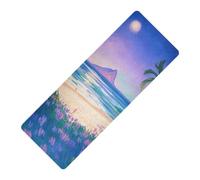 Esterilla de yoga estampada Purple Summer Beach in Hawaii con bolsa de transporte de goma natural antideslizante, con cubierta de esterilla de yoga para ejercicio de 71 x 26 pulgadas para ejercicio