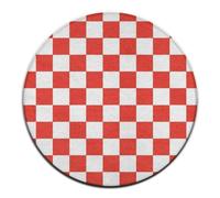 Esterilla de Yoga Grande para Mujer, Decorativa para sofá, Circular, Esterilla de Yoga Lavable a Cuadros Rojos y Blancos.