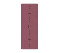 Esterilla de yoga gruesa de goma natural, superficie de poliuretano mate texturizada, antideslizante, con líneas de alineación para aeróbicos/estudio, color morado