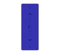 Esterilla de yoga gruesa de goma natural, superficie de poliuretano mate texturizada, antideslizante, con líneas de alineación para aeróbicos/estudio, color azul