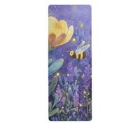 Esterilla de yoga Shining Night Bees para yoga caliente para hombres, toalla antideslizante impresa con bolsa de transporte, tapete para ejercicio de 71 x 26 pulgadas