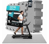 Esterilla Fitness EVA【Set de 21 Piezas】 Suelo Gimnasio Colchoneta Gimnasia Alfombra Antideslizante Tatami Alfombrilla Puzzle Cinta de Correr Gym, Protector de Suelo Workout Garaje y Piscina - Gris
