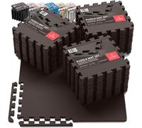 Esterilla Fitness Puzzle para Suelos de Gimnasio | Set de Protección Goma Espuma Losas Caucho para Máquinas de Deporte, Alfombrilla Protector Expandible Tatami Tapiz Alfombra Gym - Set de 3