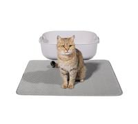 Esterilla For Arena De Gatos, Doble Capa, Antideslizante, con Filtro, Resistente Al Desgaste, Impermeable Y Antideslizante.(Grey,60X45CM)