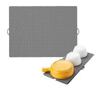Esterilla grande para secar platos, estera de drenaje de cocina, alfombrilla de silicona plegable grande como alfombrilla de drenaje, accesorios de cocina para escurrir tazas, botellas, ollas