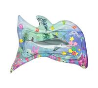 Esterilla interactiva para jugar al agua - Esterilla para el tiempo del vientre con estera de pescado, esterilla de juego sensorial inflable | Alfombra de juego para el agua exterior, forma de