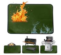 Esterilla para barbacoa, protección del suelo, base ignífuga, plegable, resistente al calor, alfombrilla protectora para el suelo, alfombrilla protectora debajo de la parrilla, alfombrilla protectora