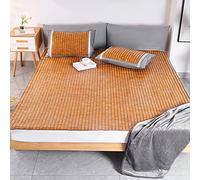 esterilla para dormir en verano, colchón Estera de bambú de Verano Estera de Cama de bambú Transpirable Estera de Dormir de Verano de Lino Estera de Cama Plegable 1,5 * 1,95 M(B,1.5*1.95M(4.9*6.4Ft))