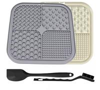 Esterilla para lamer perro 2 unidades grande para perros y gatos con ventosas - Alivia la ansiedad y el aburrimiento, para mantequilla de maní, golosinas, baño y cuidado