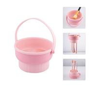 Esterilla Para Limpiar Brochas de Maquillaje, Bol de Silicona Plegable Para Limpiar Brochas de Maquillaje, Almacenamiento Limpio Y Seco 3 en 1 Herramienta de Maquillaje Portátil（rosa）