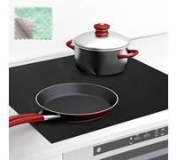 Esterilla protectora de silicona para placa de inducción, 54 x 90 cm, alfombrilla de silicona para inducción, color negro mate, multifunción, resistente al calor, gran almohadilla aislante del calor