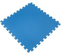 Esterilla Puzzle para Suelos de Gimnasio y Fitness | Pack 4 losas de 60x60x1cm, Set de Protección de Goma EspumaAlfombrilla Protectora + Bordes | Colchonetas para Máquinas de Deporte, (Azul)