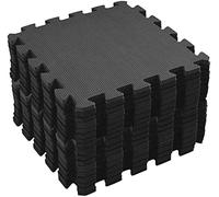 Esterilla Puzzle para Suelos de Gimnasio y Fitness | Set de Protección de Goma Espuma, Alfombrilla Protectora Expandible de 18 Losas + Bordes | Colchonetas para Máquinas de Deporte, Fácil de Limpia