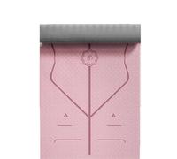 Esterilla Yoga Estera de yoga TPE antideslizante deportes ejercicio posición línea hogar fitness gimnasia pilates esteras(Pink with pattern,183x80x0.6cm)
