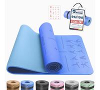 Esterilla Yoga,Esterilla Fitness Antideslizante,TPE Colchoneta Gimnasia, para Pilates,Deporte,Gimnasia,Estiramientos, Esterilla Deporte con bandolera 183x61cm