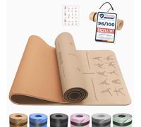 Esterilla Yoga,Esterilla Fitness Antideslizante,TPE Colchoneta Gimnasia, para Pilates,Deporte,Gimnasia,Estiramientos, Esterilla Deporte con bandolera 183x61cm