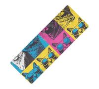 Esterillas de yoga coloridas con estampado de gatos geniales de 1 mm de grosor para yoga caliente, antideslizante, con bolsa de yoga para ejercicio, 180 x 66 cm