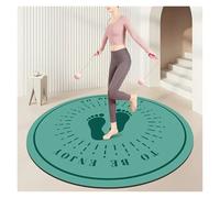 Esterillas de yoga con cuerda de saltar que absorben los golpes, alfombra silenciosa para ejercicios aeróbicos, fitness, ejercicio, antideslizante, insonorizada, sala de deportes (verde, 80 x 80 cm)
