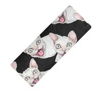 Esterillas de yoga con estampado de gatos Devon Rex en color negro a granel de goma natural antideslizante, grosor de 1 mm con cubierta de esterilla de yoga para ejercicio de 71 x 26 pulgadas para