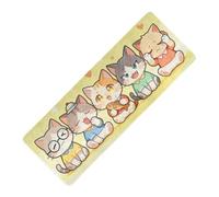 Esterillas de yoga impresas amarillas de dibujos animados de gatos a granel de 1 mm de grosor para exteriores, antideslizantes, con tapete de almacenamiento para ejercicio de 71 x 26 pulgadas