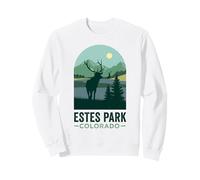 Estes Park Colorado Retro Alce Vida Silvestre Naturaleza Sudadera