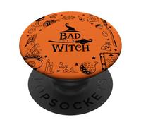 Estética Bruja de Halloween de Bad Witch para una Temporada Espeluznante PopSockets PopGrip Adhesivo
