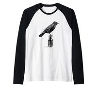 Estética de Cristal Rasgado Raven Thorn Heart Gothic Romance Camiseta Manga Raglan