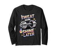 Estética de entrenamiento de gimnasio Sweat Now Shine Later Rainbow Manga Larga