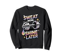 Estética de entrenamiento de gimnasio Sweat Now Shine Later Rainbow Sudadera