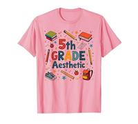Estética de Quinto Grado en la Nostalgia Escolar de mi Quinto Grado Camiseta, Hombre, Rosado, XL