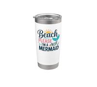 Estética de sirena Beach Please Vaso térmico de acero inoxidable de doble pared