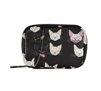 Estética Devon Rex Cats - Bolsa de almacenamiento de medicinas negra con compartimentos desmontables, organizador reutilizable, funda de viaje para cartera