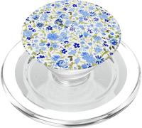 Estética Flor Azul Pequeño Jardín Floral Vintage PopSockets PopGrip para MagSafe