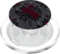 Estética Floral gótica de Midnight Rose Garden PopSockets PopGrip para MagSafe