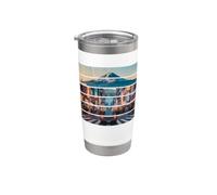 Estética Japón 80s 90s Tokio Osaka Street Vaso térmico de acero inoxidable de doble pared