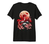 Estética Japonesa Dragón Japonés Asiático Japón Flor De Camiseta Premium