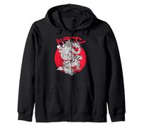 Estética Japonesa Símbolo del Dragón Kanji Japón Rojo Sudadera con Capucha
