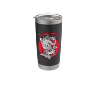 Estética japonesa Símbolo del Dragón Kanji Japón Rojo Vaso térmico de acero inoxidable de doble pared