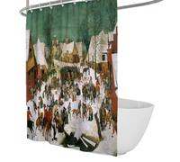 Estética Medieval Cortina de Ducha Soldados y Tejidos a Caballo Cortina de baño con Ganchos de plástico y decoración Lavable a máquina de apartamento de poliéster 180 x 220 cm