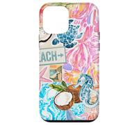 Estética playa caballito de mar tortuga verano preppy teñido anudado floral Carcasa para iPhone 12 mini